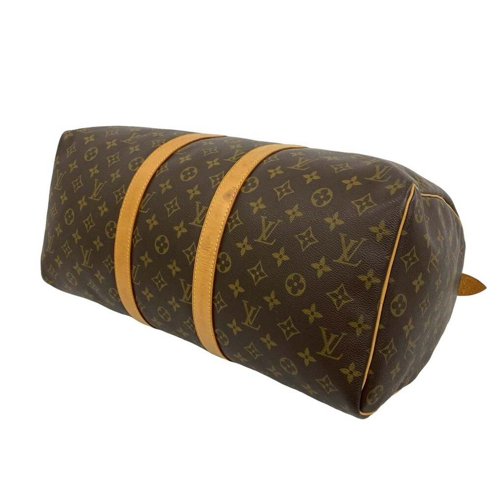 LOUIS VUITTON Vintage Brown Monogram Leather Keepall 45 Boston Bag - Picture 8 of 9
